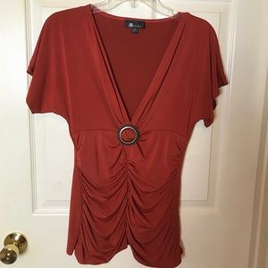 AB Studio Top VNeck Empire and Ruched Sides